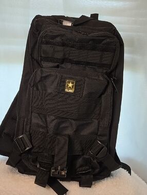 U.S. Army Black Tactical Daypack with MOLLE Webbing